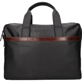 Pánská aktovka Pánská kožená taška na notebook Bugatti Rubens - černá