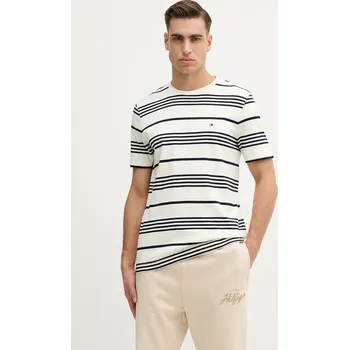 Bavlněné tričko Tommy Hilfiger MW0MW41908 béžová 01X, vel. XXL