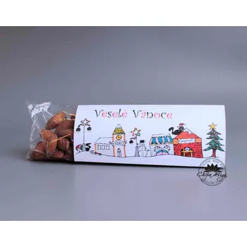 Mlsný pytlík - Veselé Vánoce Druh oříšků/suš.ovoce: Uzené mandle