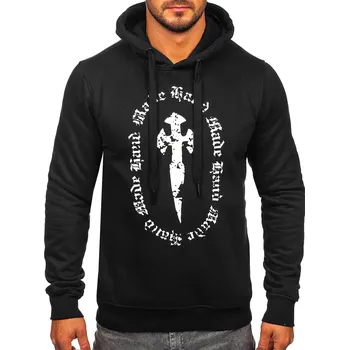 Pánská mikina Černá pánská mikina s kapucí a potiskem Bolf MF2011 - 2XL