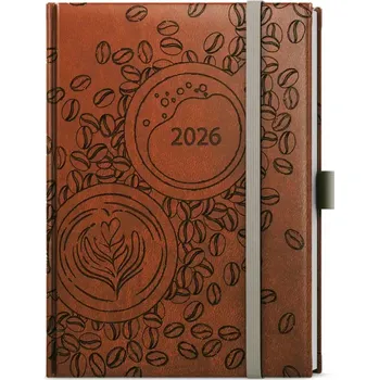 Kancelářské potřeby Diář 2026 Denní diář - Adam - Vivella extra - B6 - hnědá - Káva (BDA62-7-26)