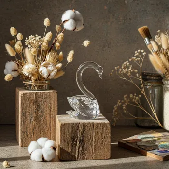 Labuť soška diamant Sklo 5 cm