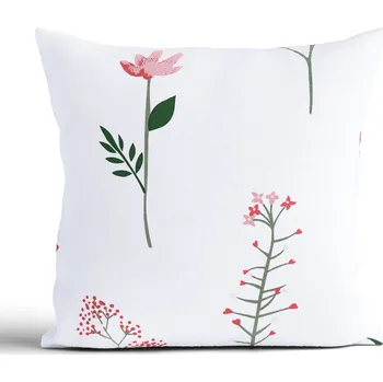 Povlak na dekorativní polštářek Bavlněný povlak na polštář Renforcé 40 × 40 cm - Vlčí máky bílé