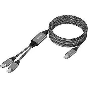 Kabel PremiumCord USB-C Inteligentní rychlo nabíjecí kabel s chytrým rozdělením výkonů 1m, ku31pow02