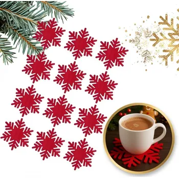 Vánoční dekorace Vánoční filcové prostírání Sněhová vločka 13 cm, 12 ks