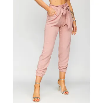 Dámské kalhoty Růžové dámské textilní jogger kalhoty Bolf W5076 - XL