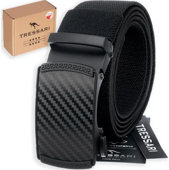 Opasek Camerazar Pánský vojenský opasek, černý, nylon, s automatickou kovovou přezkou a nastavitelnou délkou 125 cm