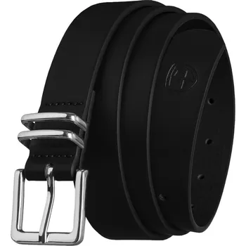 Opasek Černý dámský opasek z ekokůže se stříbrnou sponou - Peterson (100)