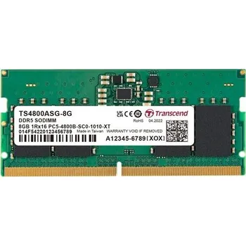 Operační paměť Transcend JetRam 8GB DDR5 4800MHz CL40,1Rx16, SO-DIMM, 1.1V