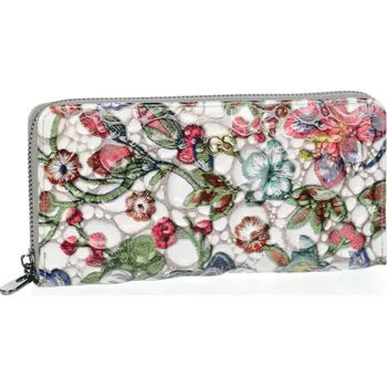 Peněženka Kožená dámská peněženka v barevném motivu RFID šedá v dárkové krabičce PN25