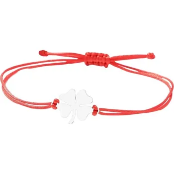 Náramek Camerazar Náramek z chirurgické oceli se stříbrným páskem a motivem jetelu