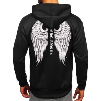 Pánská mikina Černá pánská mikina s kapucí a potiskem anorak Bolf M276 - M