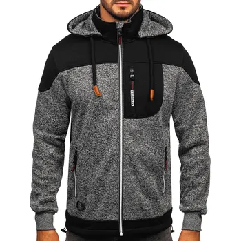 Pánská mikina Antracitová pánská mikino-bunda s kapucí Bolf TC1268 - 2XL