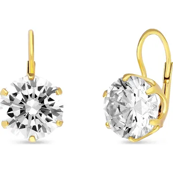 Náušnice Zlatokov Zlaté náušnice ze zirkonem 1cm Star