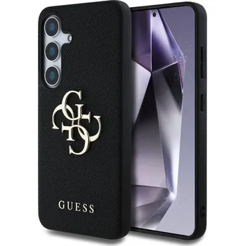 Pouzdro na mobilní telefon Zadní kryt Guess PU Grained 4G Metal Logo pro Samsung Galaxy S25 Black