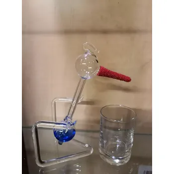 Skleněný čáp - modrý 20cm (certifikovaný, zdravotně nezávadný)