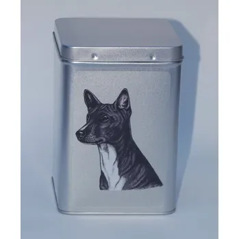 Dóza na potraviny Plechová dóza - basenji černý - 2.jakost (objem 1,5 l)