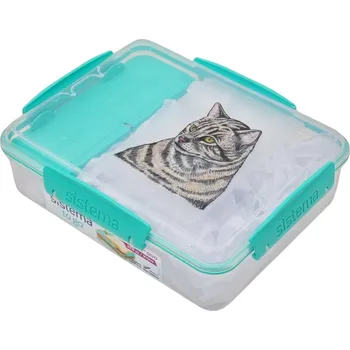 Dóza na potraviny Svačinový box Sistema - mourovatá kočka (objem 975 ml)