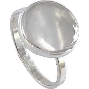 Prsten Stříbrný prsten kulatá destička velikost prstenu 61