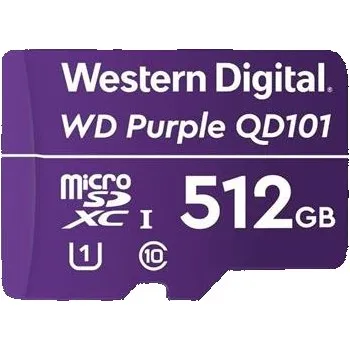 Paměťová karta Western Digital WD MicroSDXC karta 512GB Purple WDD512G1P0C Class 10 (R:100/W:60 MB/s), WDD512G1P0C