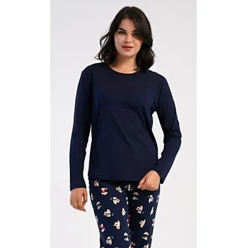 Dámské pyžamo Dámské pyžamo dlouhé Vienetta Secret Sabrina tmavě modrá M
