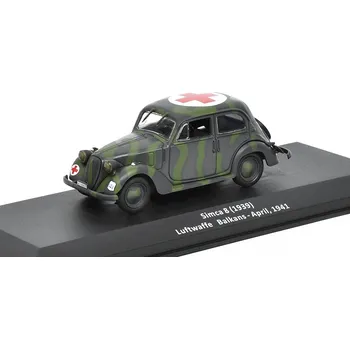 autíčko DeAgostini Simca 8 1939 Luftwaffe 1:43 - časopis Samochody Wojskowe s modelem #39 Simca 8 1939 Luftwaffe - kovový model auta