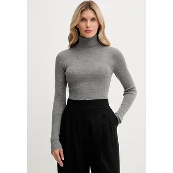 Dámský svetr Vlněný svetr Joop! dámský, šedá barva, s golfem, 30049422 90X, vel. 38