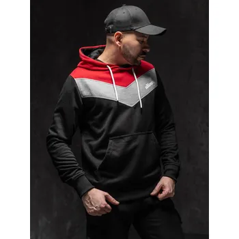 Pánská mikina Červená pánská mikina s kapucí a potiskem Bolf W3878A1 - XL