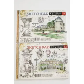 Umělecký blok pro sketch Fresh, lepený, formát A4, 12listů, 190g