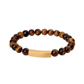 Náramek Náramek z oceli a Tygřího oka (Gravírování Zdarma)