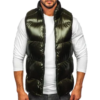 Pánská vesta Zelená pánská silná prošívaná vesta Bolf 9968 - XL