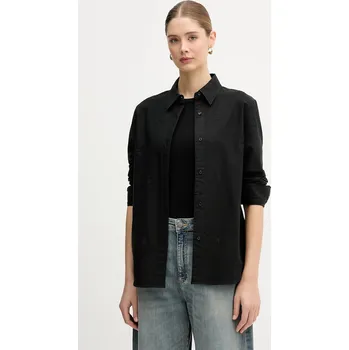 Pánská košile Bavlněná košile Tommy Hilfiger WW0WW49386 černá 99X, vel. 40