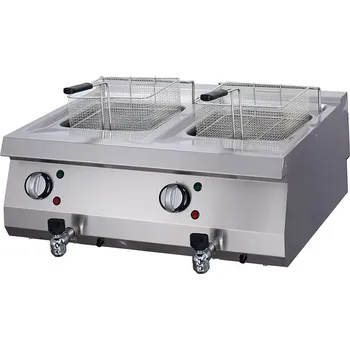 fritéza Maxima Fritéza pro vysoké zatížení - 2 x 12 l - elektrická - dvojitá - s vypouštěcím kohoutem - hloubka 70 cm | 09394999