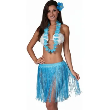 Karnevalový doplněk Kostým havajská tanečnice s květem modrá