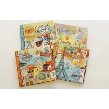 Zápisník Designová záznamní kniha Fresh, ohebné desky, 130x130mm, 80ls, úzká linka - mix motivů 2