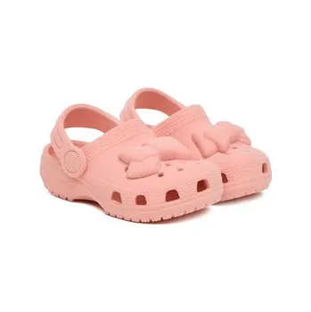 Dámské pantofle Crocs Nazouváky Toddler Classic Velvet Bow Clog 211887 Růžová 25_26