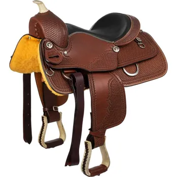Jezdecké sedlo Westernové sedlo DENVER REINER CLASSIC SQUARE Hnědá 17"
