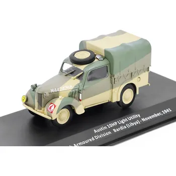 autíčko DeAgostini Austin 10HP Light Utility Bardia 1941 1:43 - časopis Samochody Wojskowe s modelem #66 Austin 10 HP Light Utility Bardia 1941 - kovový model auta