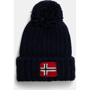 Čepice Dětská čepice s příměsí vlny Napapijri SEMIURY 6 tmavomodrá barva, z husté pleteniny, NP0A4GMH1761 59X, vel. 52