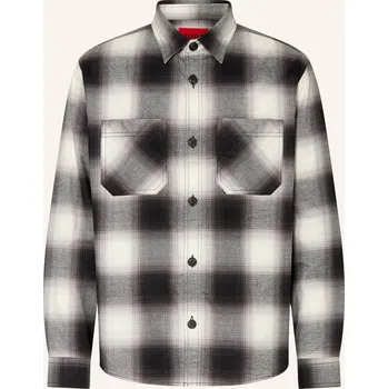 Pánská košile Hugo Pánská Flanelová Košile Erato, bílá / šedá / černá, 42