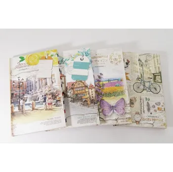 Blok Designová záznamní kniha Fresh, tvrdé desky, formát B6, 80listů, čtvereček - mix motivů 2