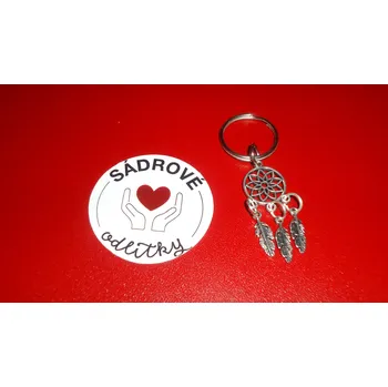 HandMade by VeJa Přívěšek na klíče - lapac #780; snu #778; s per #780;i #769;m s krouz #780;kem