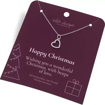 Náhrdelník Stříbrný náhrdelník Hot Diamonds Silver Whisper Happy Christmas SWP014