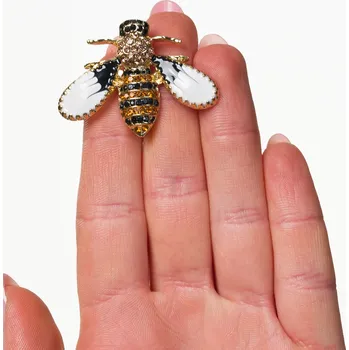 Brož Camerazar Elegantní velká zlatá brož proti hmyzu se zirkony