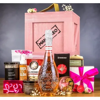 Dárkový potravinový koš Manboxeo - Bedna Wellness s proseccem