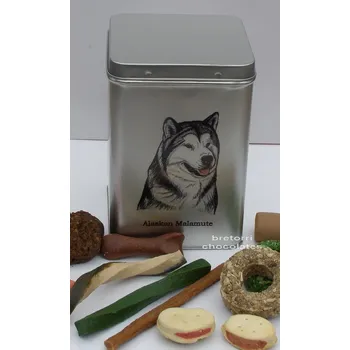 Chovatelství Malamut - plechová dóza s pamlsky pro psy (30 ks pamlsků)