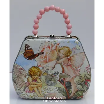 Dóza na potraviny Plechový kufřík - víly, růžové ucho (velikost 13x10x6 cm)