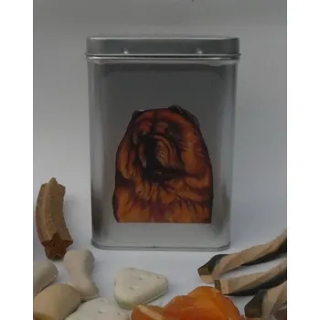 Chovatelství Čau-čau - plechová dóza s pamlsky pro psy (30 pamlsků)