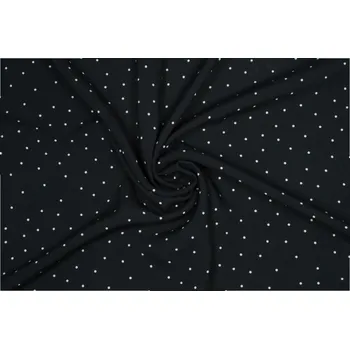 Autorská látka PUNTÍKY, viskóza EcoVero, černo-bílá, sartor.cz