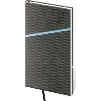 Diář Grife týdenní šedo/modrý kapesní diář